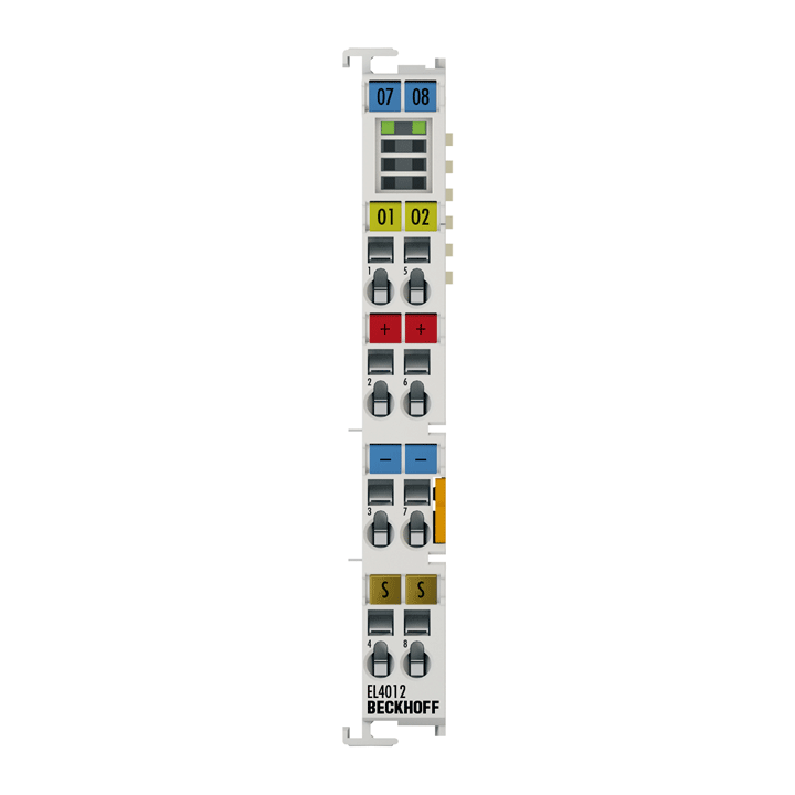 EtherCAT Terminal, 2-channel analog output, current, 0…20 mA, 12 bit