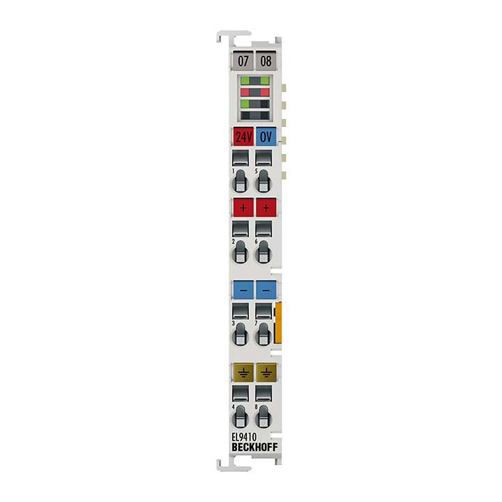 Power supply terminal for E-bus, with diagnostics