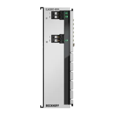 EtherCAT Terminal, 2-channel analog input, voltage, ±30 V…±20 mV, 24 bit, 20 ksps, externally calibrated