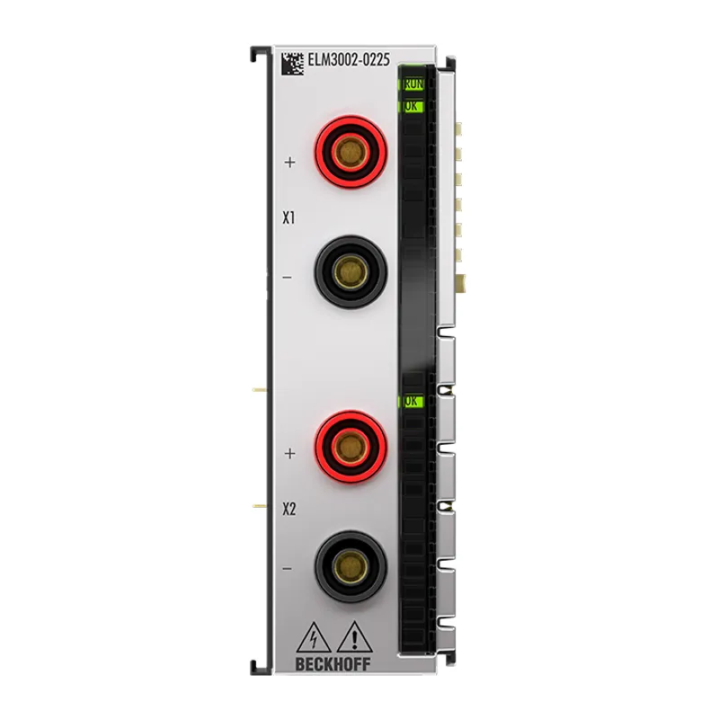 EtherCAT Terminal, 2-channel analog input, voltage, ±60 V…1200 V, 24 bit, 50 ksps, electrically isolated, 4 mm socket, factory calibrated