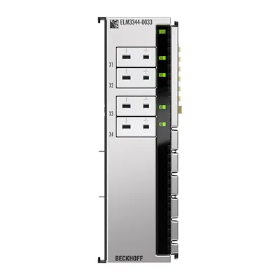 EtherCAT Terminal, 4-channel analog input, temperature, thermocouple, 24 bit, high-precision, 1 ksps, Mini-TC universal, externally calibrated