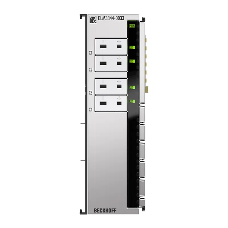 EtherCAT Terminal, 4-channel analog input, temperature, thermocouple, 24 bit, high-precision, 1 ksps, Mini-TC universal, externally calibrated