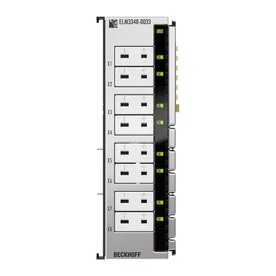 EtherCAT Terminal, 8-channel analog input, temperature, thermocouple, 24 bit, high-precision, 1 ksps, Mini-TC universal, externally calibrated