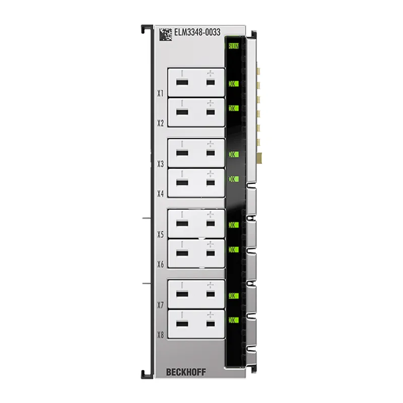 EtherCAT Terminal, 8-channel analog input, temperature, thermocouple, 24 bit, high-precision, 1 ksps, Mini-TC universal, externally calibrated