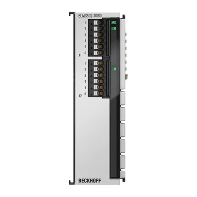 EtherCAT Terminal, 2-channel analog input, measuring bridge, full/half/quarter bridge, 24 bit, 20 ksps, externally calibrated