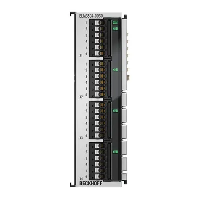 EtherCAT Terminal, 4-channel analog input, measuring bridge, full/half/quarter bridge, 24 bit, 10 ksps, externally calibrated