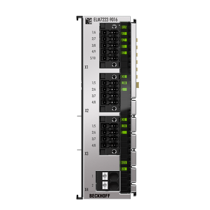 EtherCAT Terminal, 2-channel motion interface, servomotor, 48 V DC, 8 A, OCT, STO, TwinSAFE Logic