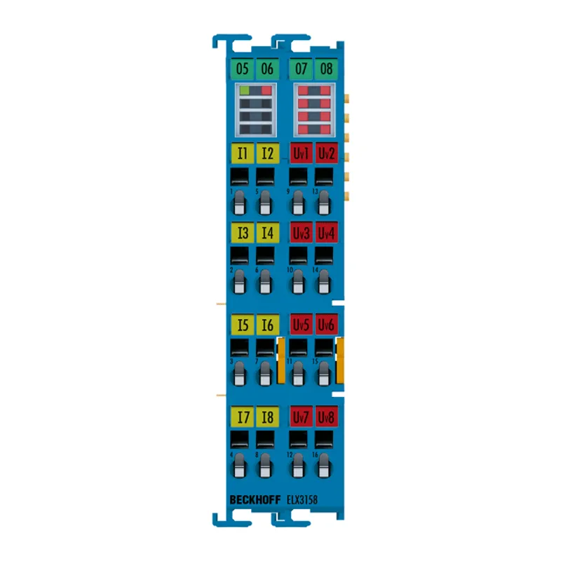EtherCAT Terminal, 8-channel analog input, current, 4…20 mA, 16 bit, single-ended, Ex i