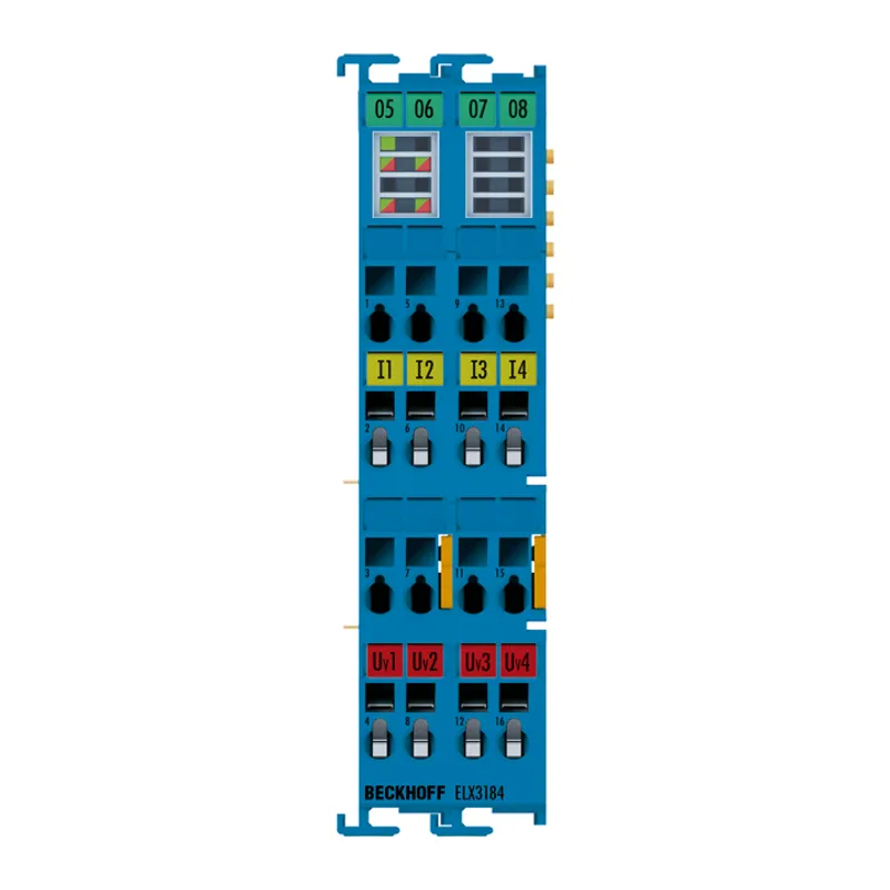 EtherCAT Terminal, 4-channel analog input, current, 4…20 mA, 16 bit, single-ended, HART, Ex i
