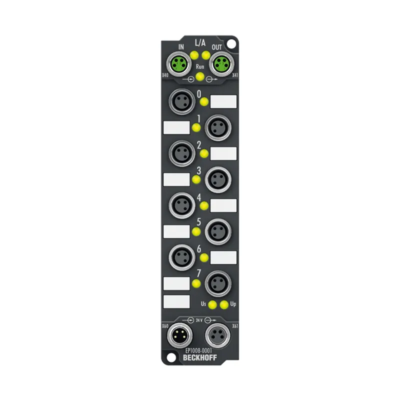 EtherCAT Box, 8-channel digital input, 24 V DC, 3 ms, M8