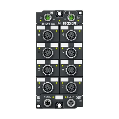 EtherCAT Box, 8-channel digital input, 24 V DC, 3 ms, M12