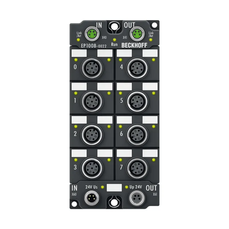 EtherCAT Box, 8-channel digital input, 24 V DC, 3 ms, M12