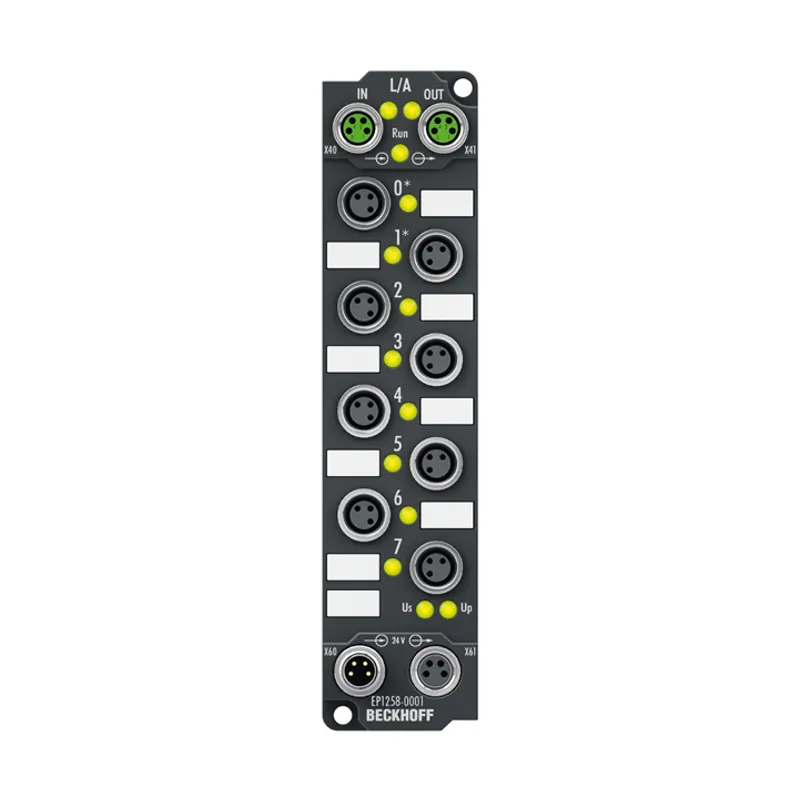 EtherCAT Box, 8-channel digital input, 24 V DC, 1 µs, M8, timestamp