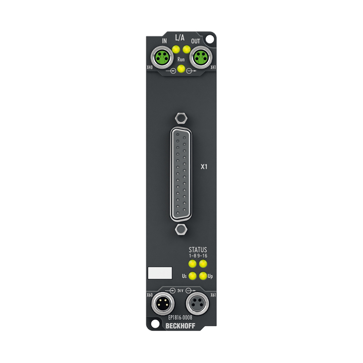 EtherCAT Box, 16-channel digital input, 24 V DC, 10 µs, D-sub