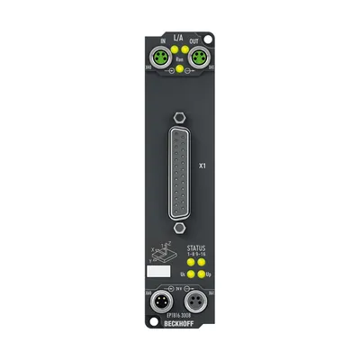 EtherCAT Box, 16-channel digital input, 24 V DC, 10 µs, D-sub, 2 x 3-axis accelerometers