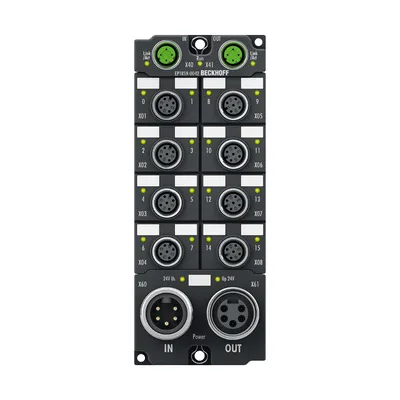 EtherCAT Box, 8-channel digital input + 8-channel digital output, 24 V DC, 3 ms, 0.5 A, M12