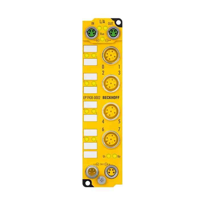 EtherCAT Box, 8-channel digital input, 24 V DC, M12, TwinSAFE