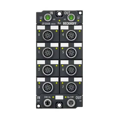 EtherCAT Box, 8-channel digital output, 24 V DC, 0.5 A, M12