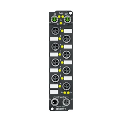 EtherCAT Box, 4-channel digital input + 4-channel digital output, 24 V DC, 3 ms, 0.5 A, M8