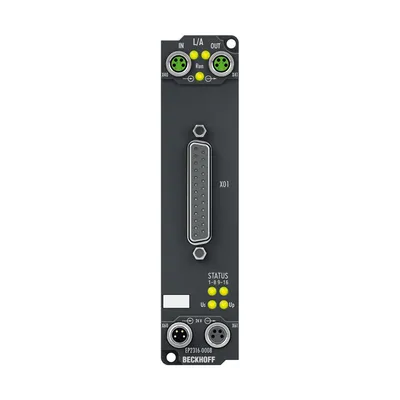 EtherCAT Box, 8-channel digital input + 8-channel digital output, 24 V DC, 10 µs, 0.5 A, D-sub