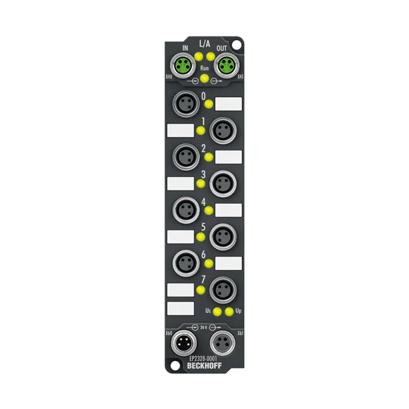 EtherCAT Box, 4-channel digital input + 4-channel digital output, 24 V DC, 3 ms, 2 A, M8