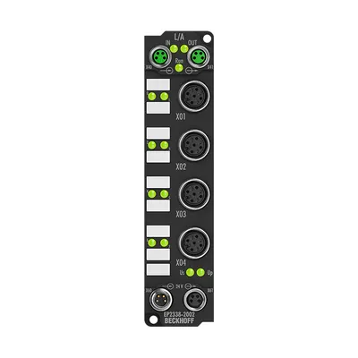 EtherCAT Box, 8-channel digital combi, 24 V DC, 10 µs, 0.5 A, M12