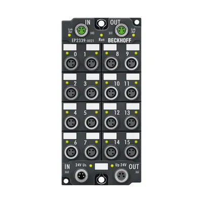 EtherCAT Box, 16-channel digital combi, 24 V DC, 3 ms, 0.5 A, M8