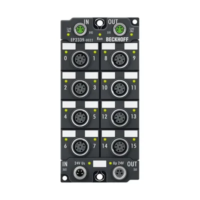EtherCAT Box, 16-channel digital combi, 24 V DC, 3 ms, 0.5 A, M12