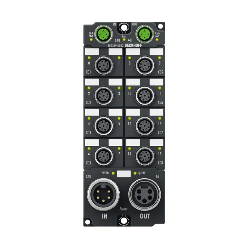EtherCAT Box, 16-channel digital combi, 24 V DC, 3 ms, 0.5 A, M12