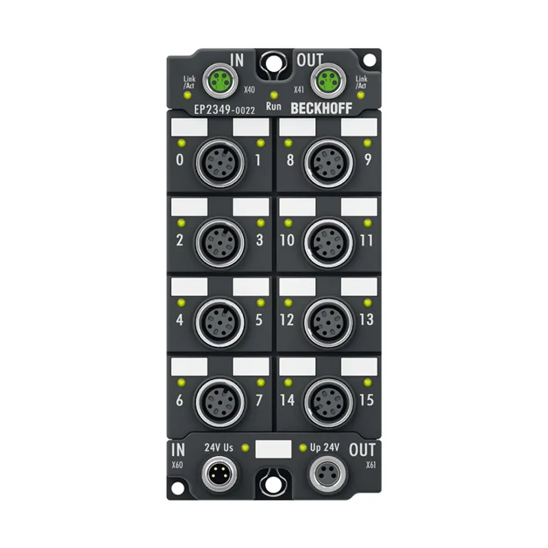 EtherCAT Box, 16-channel digital combi, 24 V DC, 10 µs, 0.5 A, M12