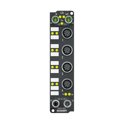 EtherCAT Box, 4-channel relay output, 25 V AC, 30 V DC, 0.5 A AC, 2 A DC, M12