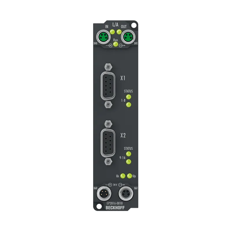 EtherCAT Box, 16-channel digital output, 24 V DC, 0.5 A, D-sub