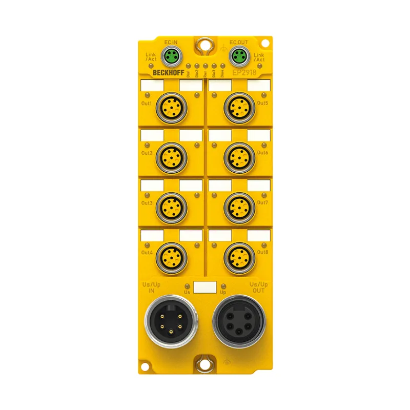 EtherCAT Box, 8-channel digital output, 24 V DC, 2 A, M12, TwinSAFE, TwinSAFE Logic