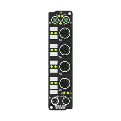 EtherCAT Box, 8-channel analog input, current, ±20 mA, 16 bit, single-ended, 2 ksps, M12