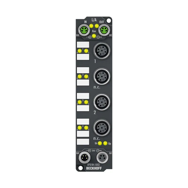 EtherCAT Box, 4-channel analog input, multi-function, ±10 V, 0/4…20 mA, 16 bit, single-ended, M12
