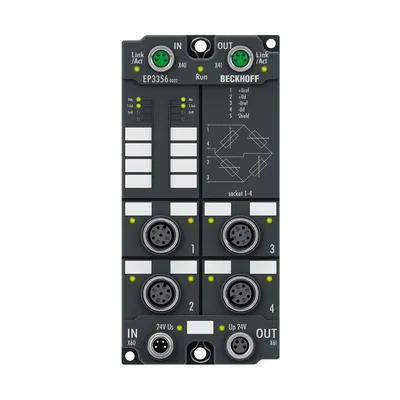 EtherCAT Box, 1-channel analog input, measuring bridge, full bridge, 24 bit, M12