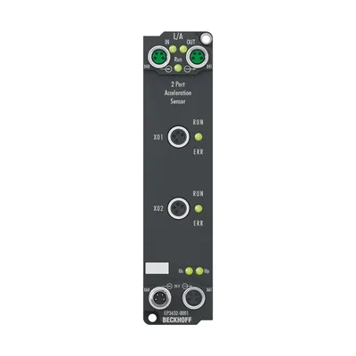 EtherCAT Box, 2-channel analog input, IEPE/accelerometer, 16 bit, 50 ksps, M8