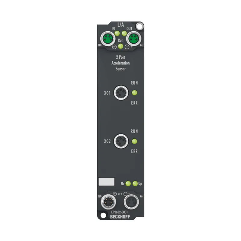 EtherCAT Box, 2-channel analog input, IEPE/accelerometer, 16 bit, 50 ksps, M8