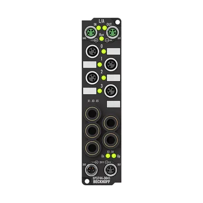 EtherCAT Box, 4-channel analog input + 8-channel digital combi, pressure, 0…12000 hPa (0…+12 bar), M8