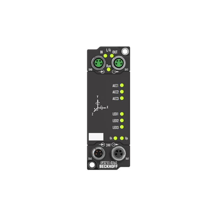 EtherCAT Box, 1-channel, 1 x 3-axis accelerometer, 1 x 3-axis gyroscope