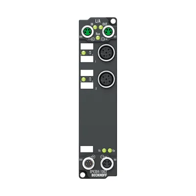 EtherCAT Box, 2-channel analog input + 2-channel analog output, voltage, ±10 V, 16 bit, single-ended, M12, 2 x digital input 24 V DC