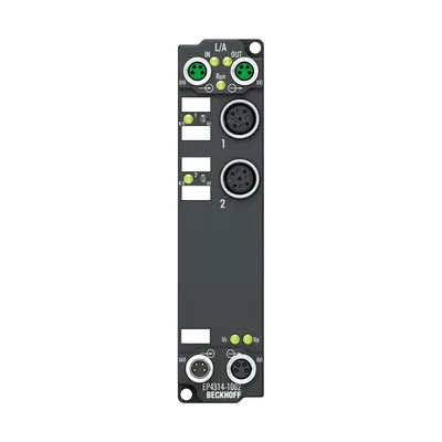 EtherCAT Box, 2-channel analog input + 2-channel analog output, multi-function, ±20 mA, 16 bit, single-ended, M12