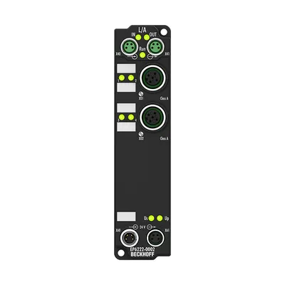 EtherCAT Box, 2-channel communication interface + 2-channel digital input, IO-Link, master, Class A, M12