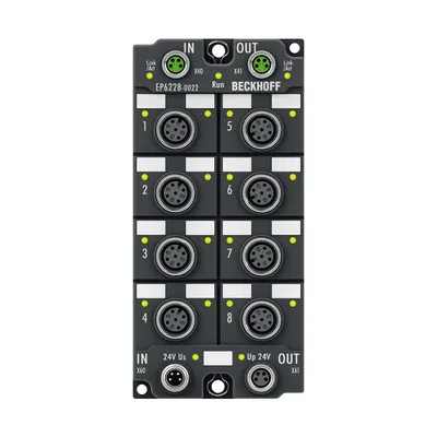 EtherCAT Box, 8-channel communication interface, IO-Link, master, Class A, M12