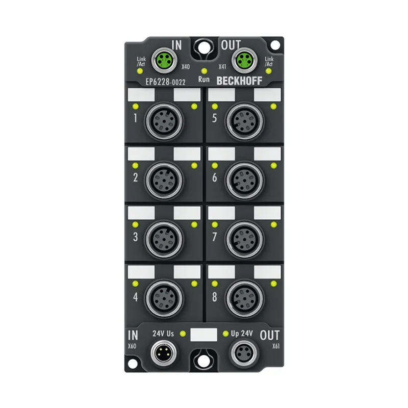 EtherCAT Box, 8-channel communication interface, IO-Link, master, Class A, M12