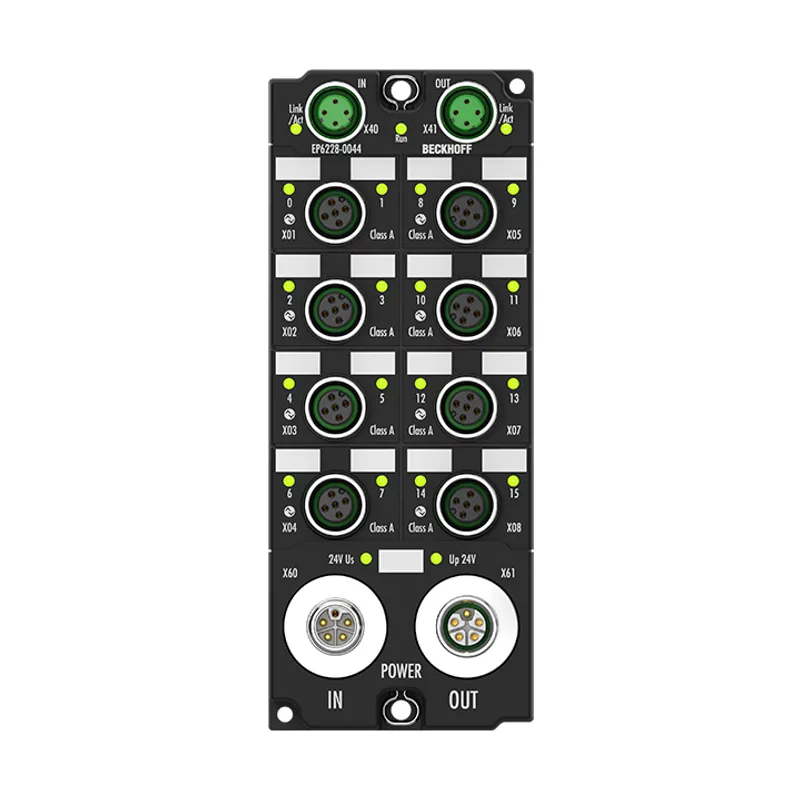 EtherCAT Box, 8-channel communication interface + 8-channel digital combi, IO-Link, master, Class A, M12, L-coded