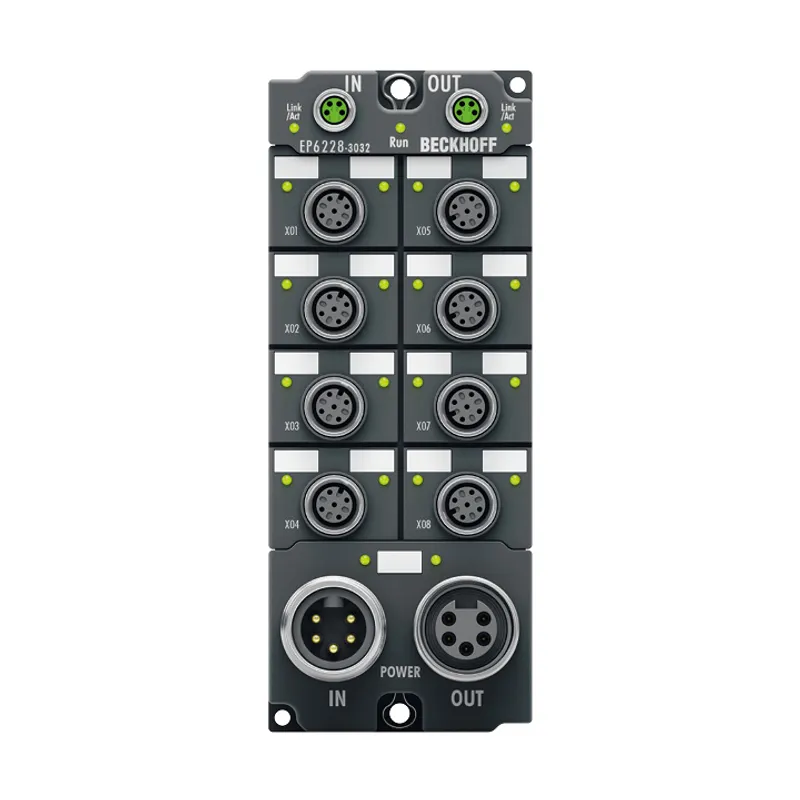 EtherCAT Box, 8-channel communication interface, IO-Link, master, Class B, M12