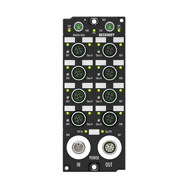EtherCAT Box, 8-channel communication interface, IO-Link, master, Class B, M12, L-coded