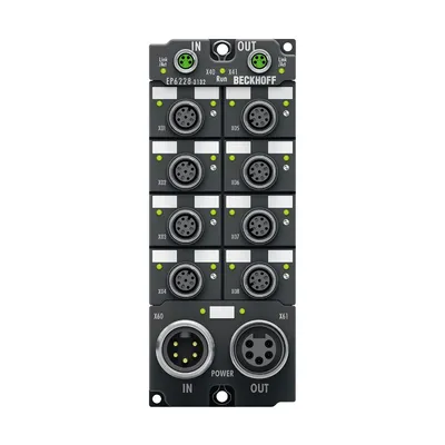 EtherCAT Box, 8-channel communication interface + 4-channel digital input, IO-Link, master, Class A, Class B, M12