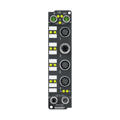 EtherCAT Box, 1-channel motion interface, stepper motor, 48 V DC, 5 A, for high-speed applications, M12, with incremental encoder